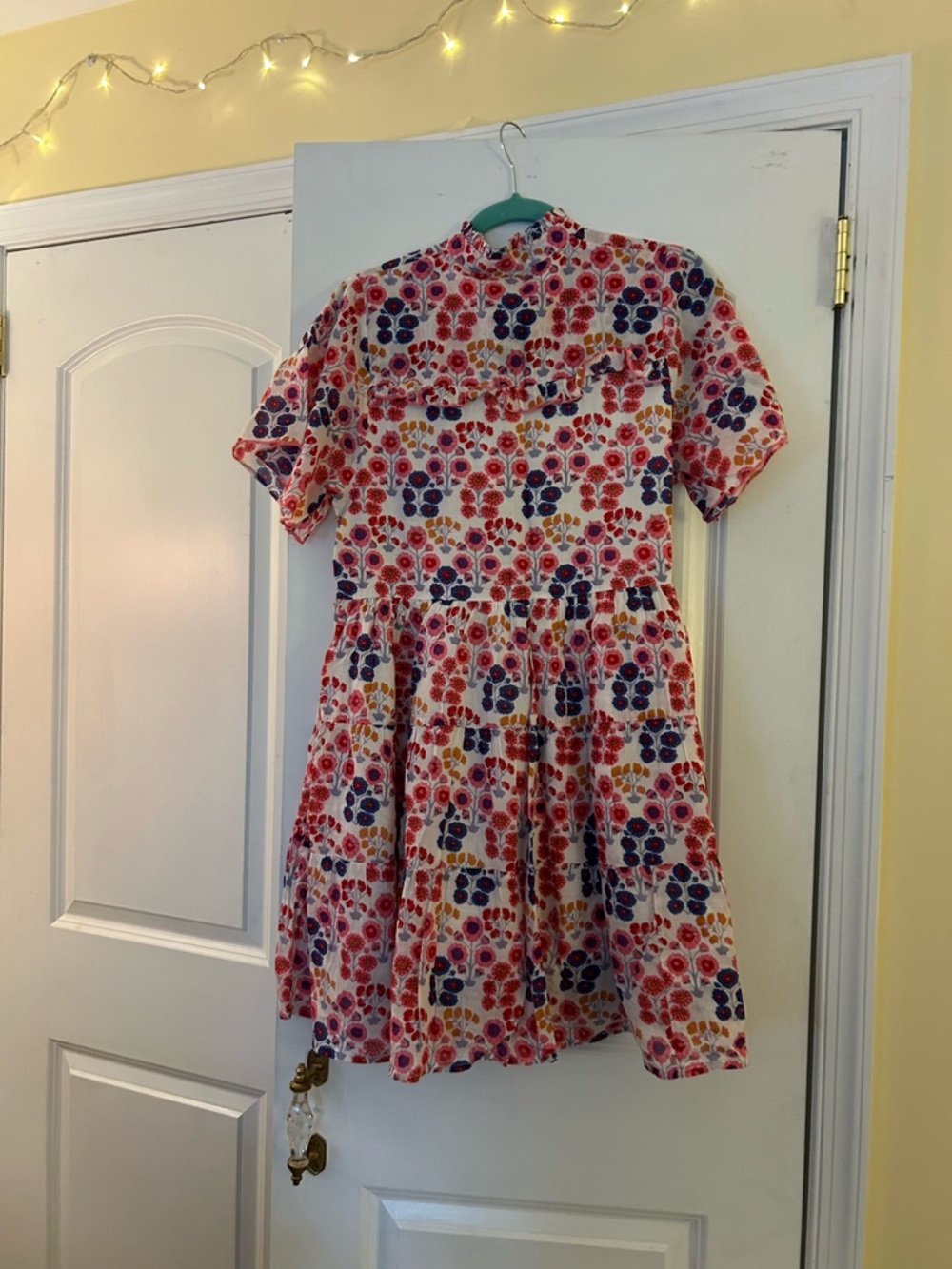 RO’S GARDEN Floral Tiered Short-Sleeve Dress - Red & Navy - Picture 4 of 6